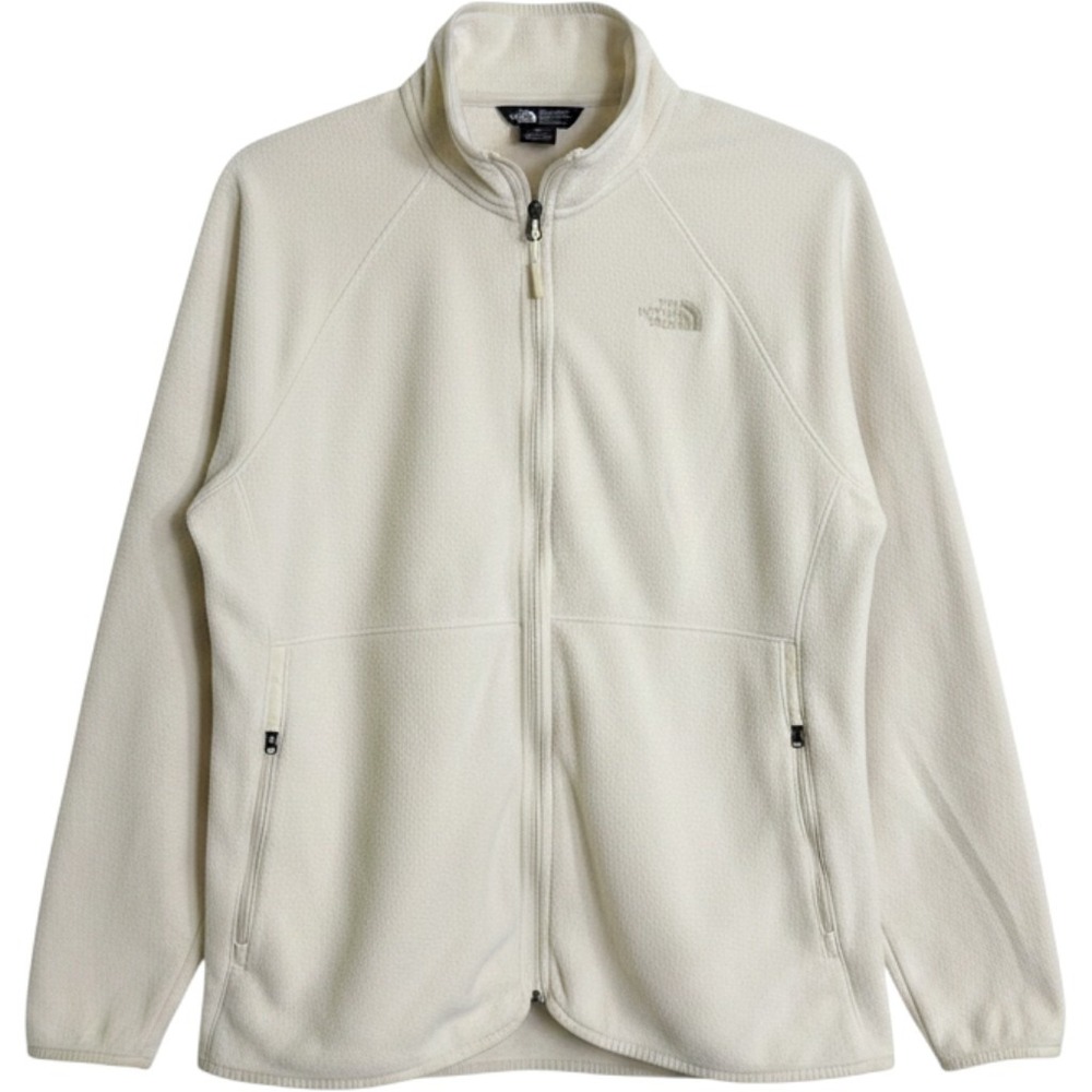The North Face Fleece Jacket Womens XL Cream Full Zip TKA 100 NF0A3MEA Mock Neck
